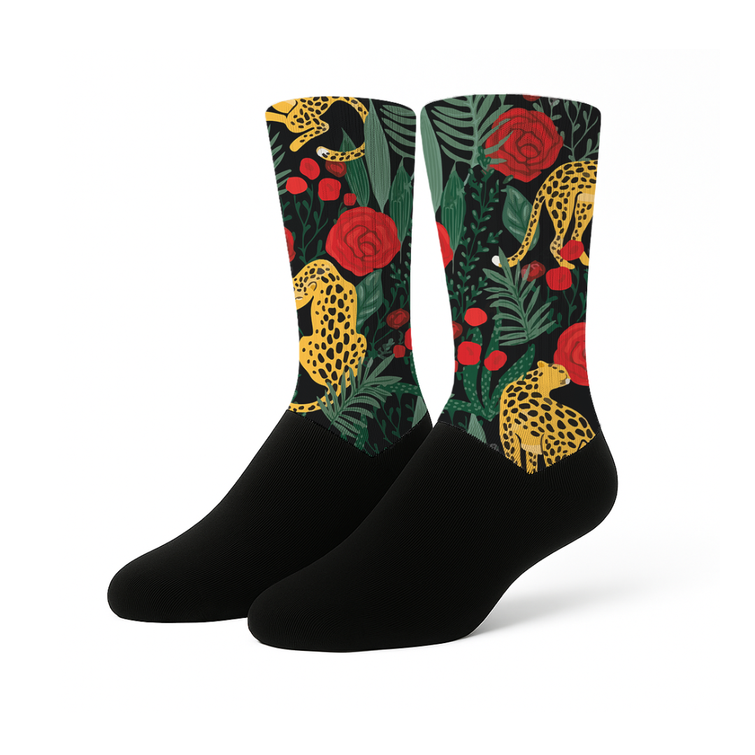 Leopard & Flowers - Calcetines Premium