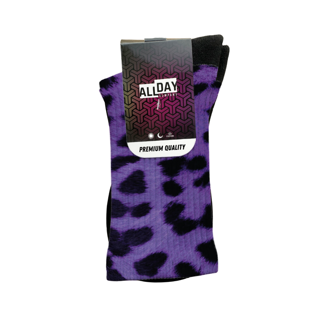 Purple Leopard Print - Calcetines Premium