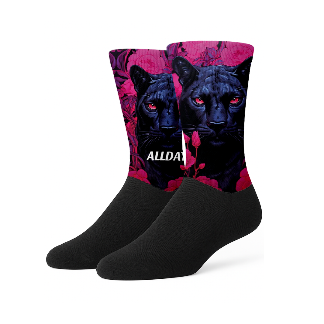 Pink Black Panther - Calcetines Ciclismo