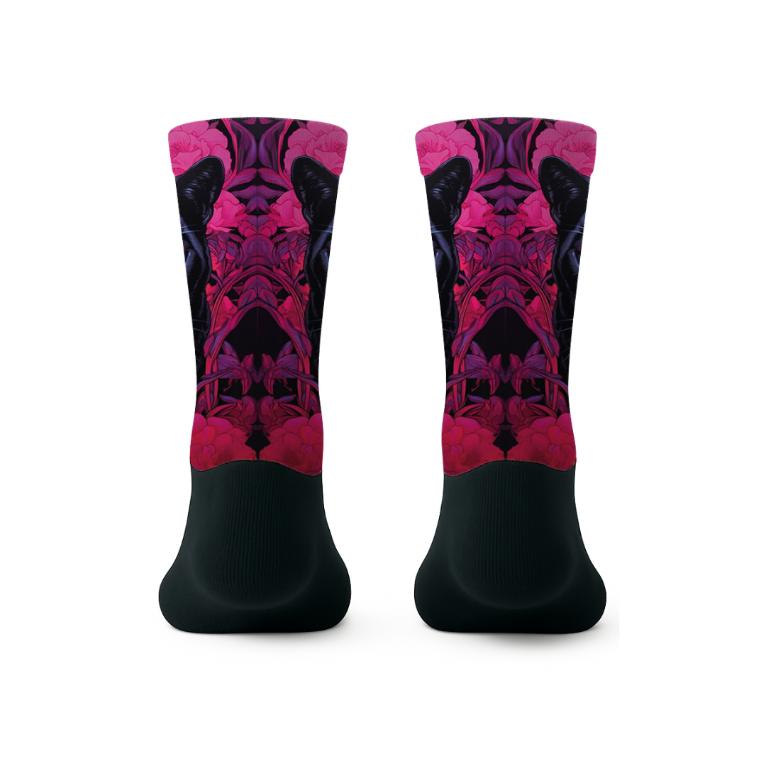 Pink Black Panther - Calcetines Ciclismo