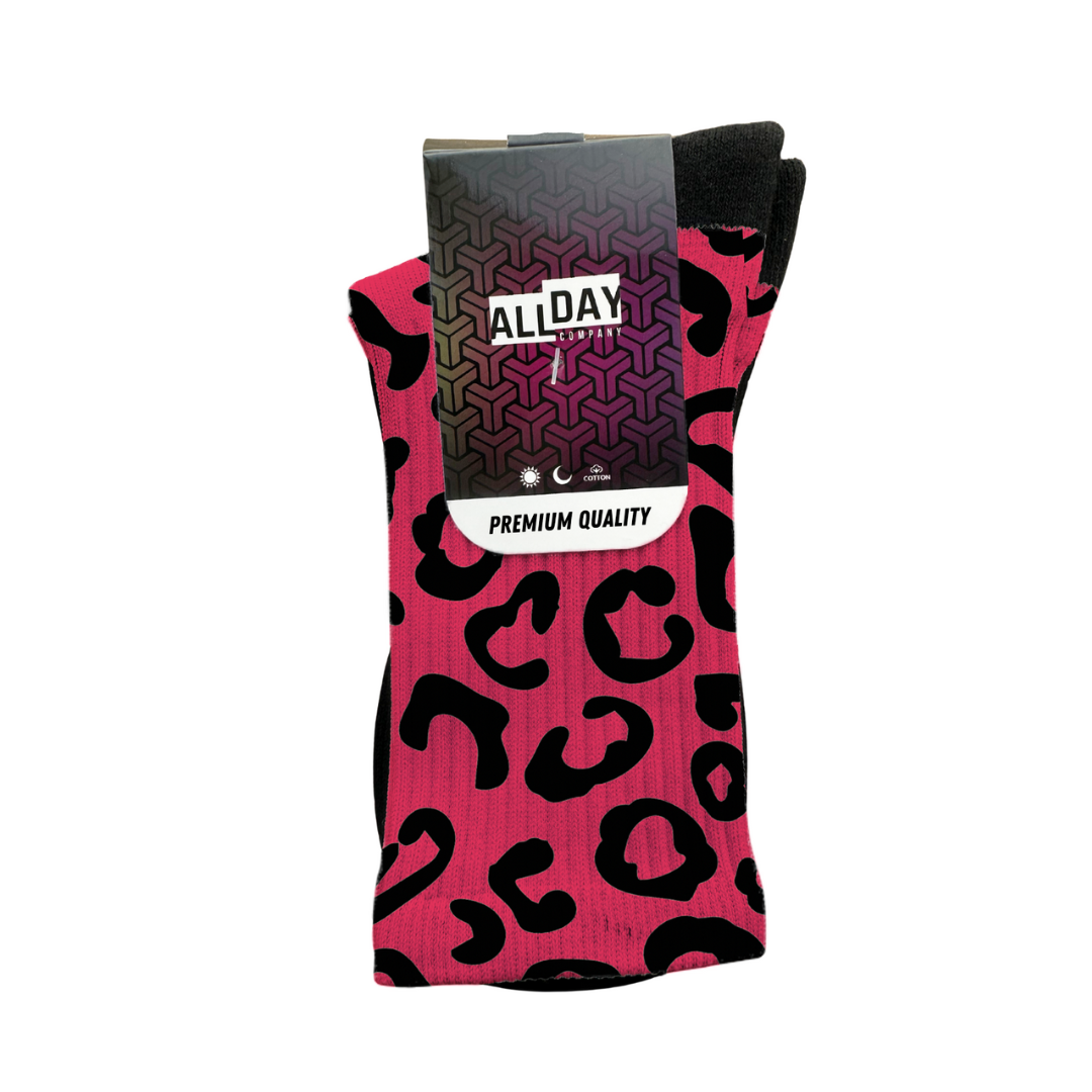 Pink Leopard Print - Calcetines Premium