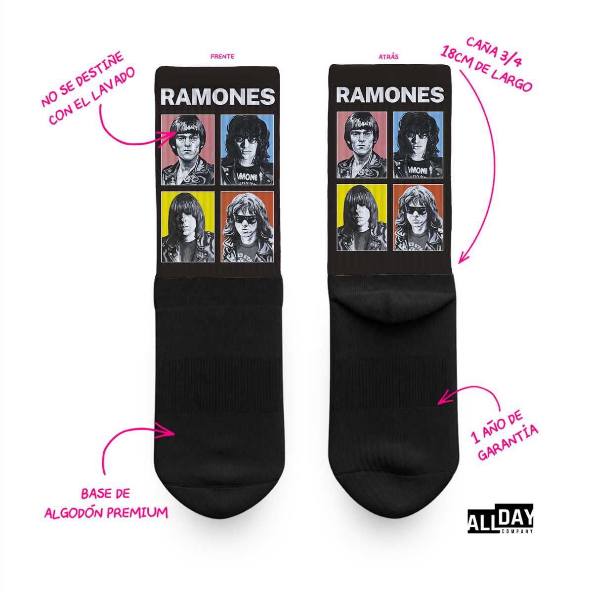4 Pack "Ramones" - Calcetines Premium