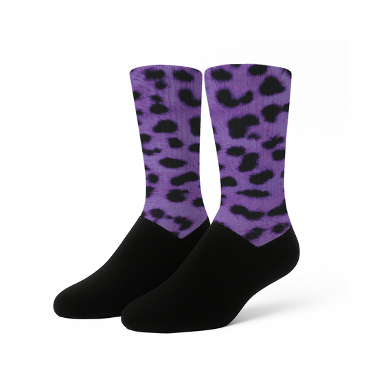 Purple Leopard Print - Calcetines Premium
