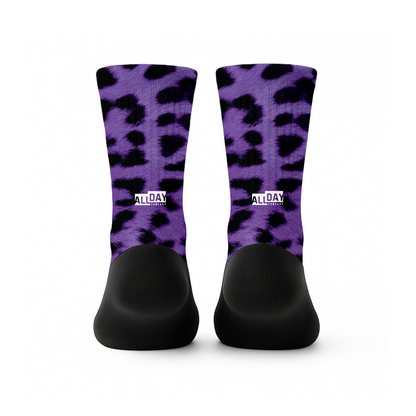 Purple Leopard Print - Calcetines Premium