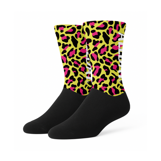 Fluor Leopard Print - Calcetines Ciclismo