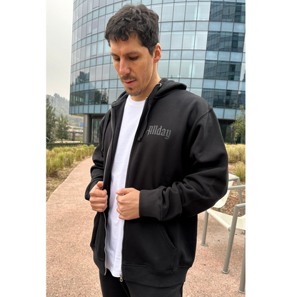 Polerón Back in Black - ZIPPER con Cierre