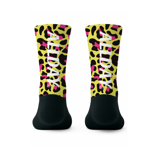 Fluor Leopard Print - Calcetines Ciclismo