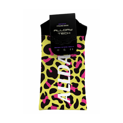 Fluor Leopard Print - Calcetines Ciclismo