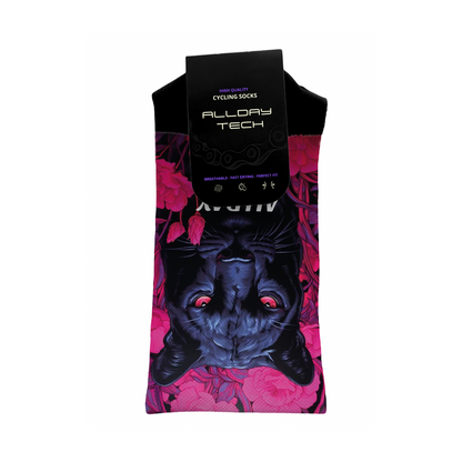 Pink Black Panther - Calcetines Ciclismo
