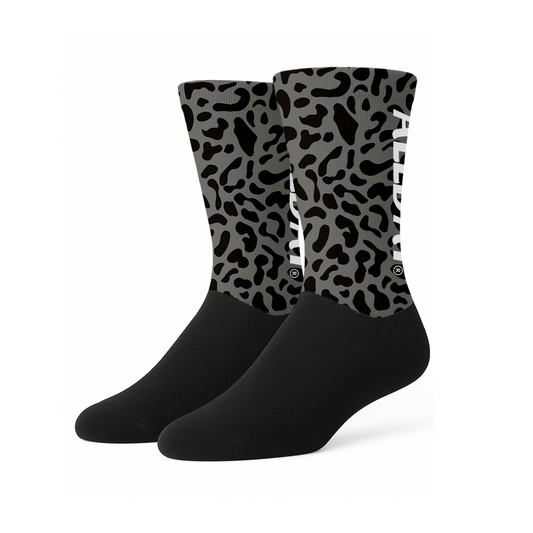 Grey Leopard Print - Calcetines Ciclismo