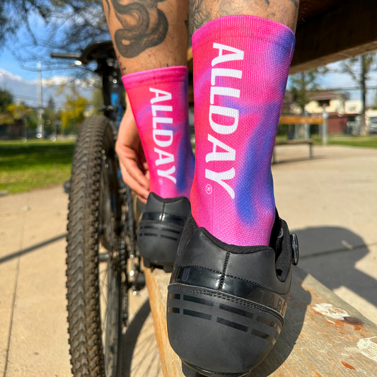 Pink Purple Ink - Calcetines Ciclismo