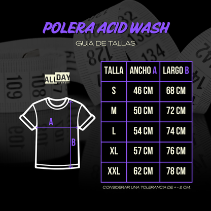 Polera Ancla - Acid Wash Manga Corta Slim Fit