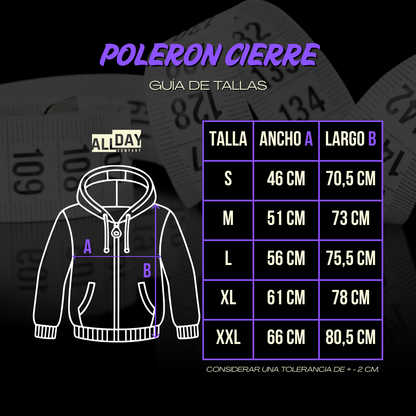 Polerón Back in Black - ZIPPER con Cierre