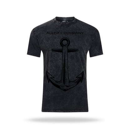 Polera Ancla - Acid Wash Manga Corta Slim Fit