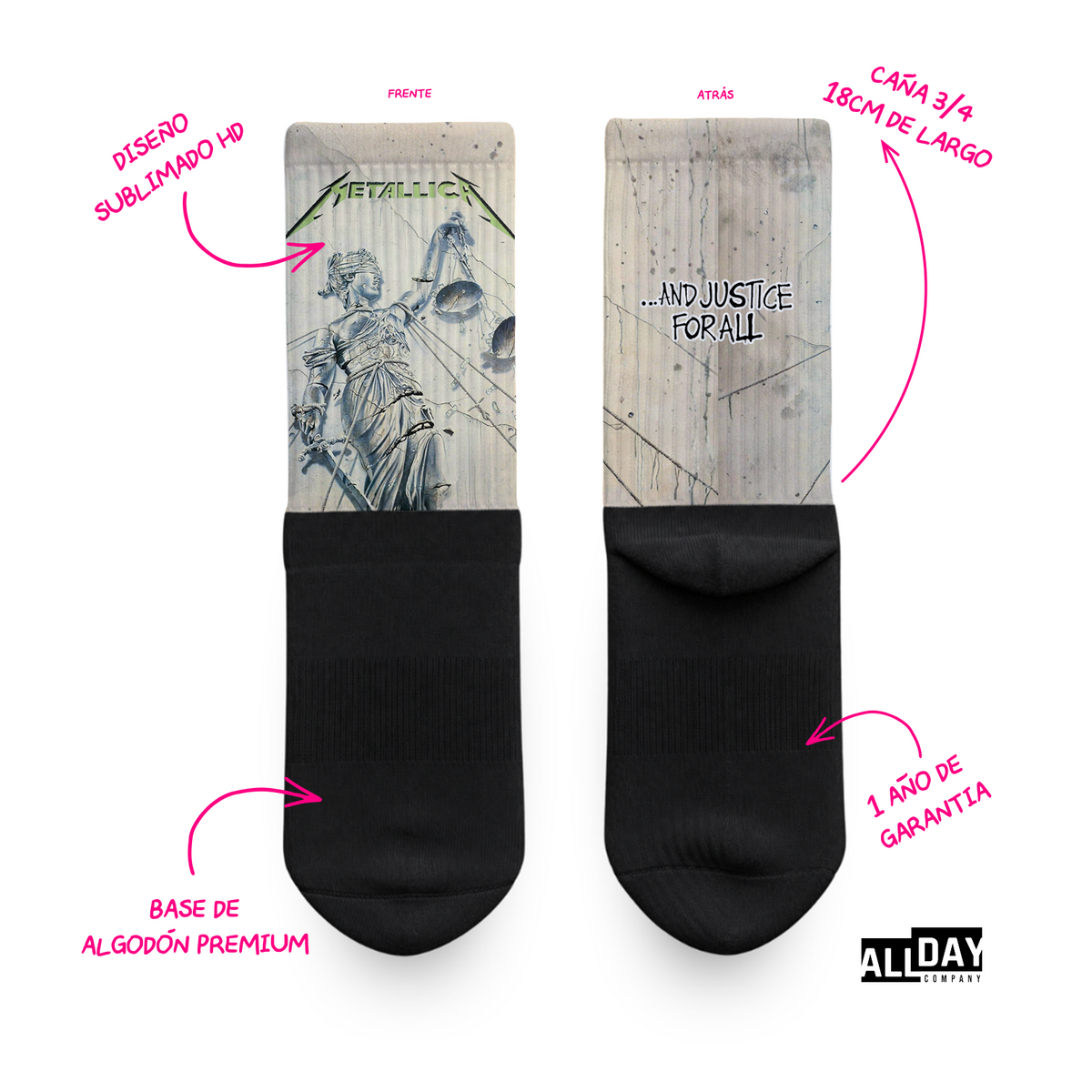 4 Pack Metallica - Calcetines Premium